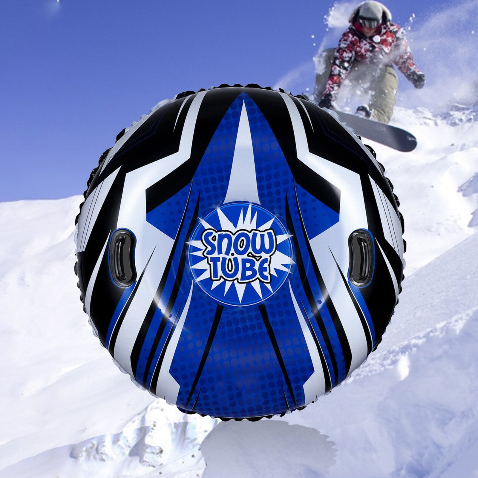 Ski Circle Skiing Board Pvc Winter Inflatable Ski Circle With Handle Durable Children Adult Outdoor Snow Tube Skiing Accessories