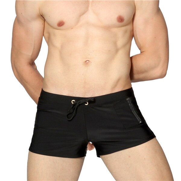 Estate Marca Uomo Costumi da bagno Costumi da bagno da uomo Tavola da surf Abbigliamento da spiaggia Slip da uomo Costume da bagno Boxer Pantaloncini Costumi da bagno Custodia gay: XXL / Black