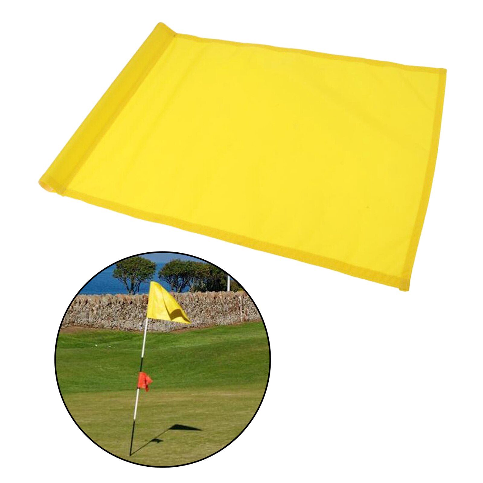 Nylon Golf Flag with Tube Insrted Putting Green Flag Target Flags for Yard: Yellow