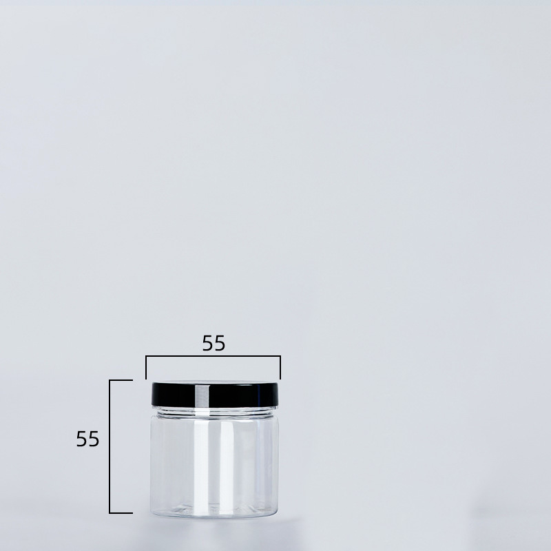 Botella de embalaje de plástico PET transparente, botellas de sellado vacías, cubo Circular, almacenamiento, tarro de galletas, contenedor de tanque de sellado de grado alimenticio, 1 unidad: BLANCO