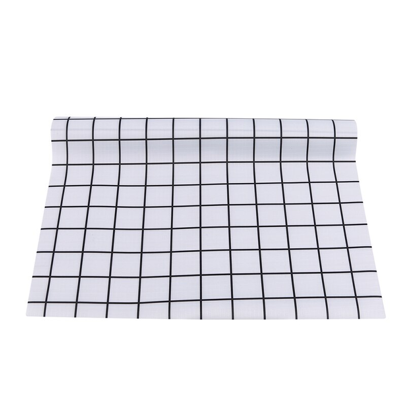 Kitchen Waterproof Mat Non Slip Cupboard Placemat Table Drawer Cabinet Shelf Liner Antibacterial Moisture Mildew Pad Sticker: white and black