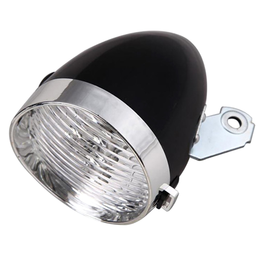 Night Riding Safety Warning Light Retro Bicycle Front Lamps ABS 3LED Battery Powered Bike Headlights Riding Accessories
