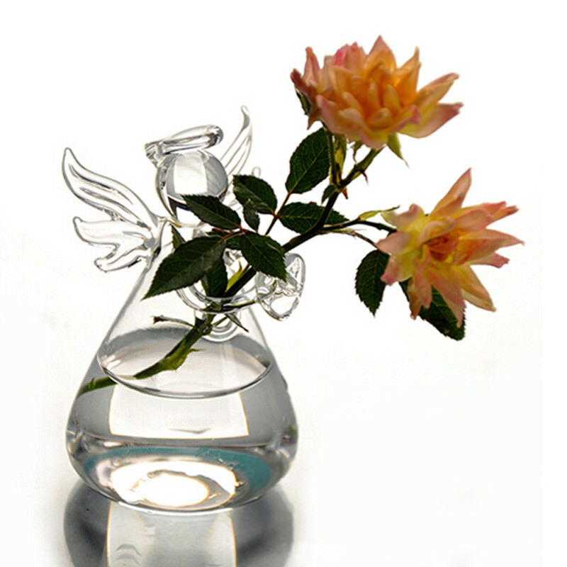 Klar engelform glas hængende vase terrarium hydroponic pot blomst hjem dekoration glas terrarium hydroponic pot engleformet vase