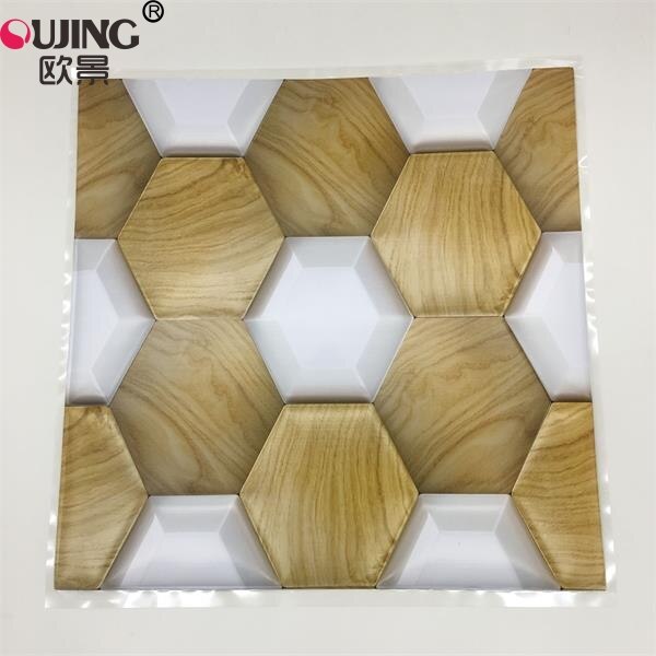 Carreaux muraux autocollants muraux 3D hexagonaux, 30x30cm x 1 pièce, Stickers muraux en PVC, pour cuisine, salle de bains, ligne artistique, décoration pour la maison: Design   3