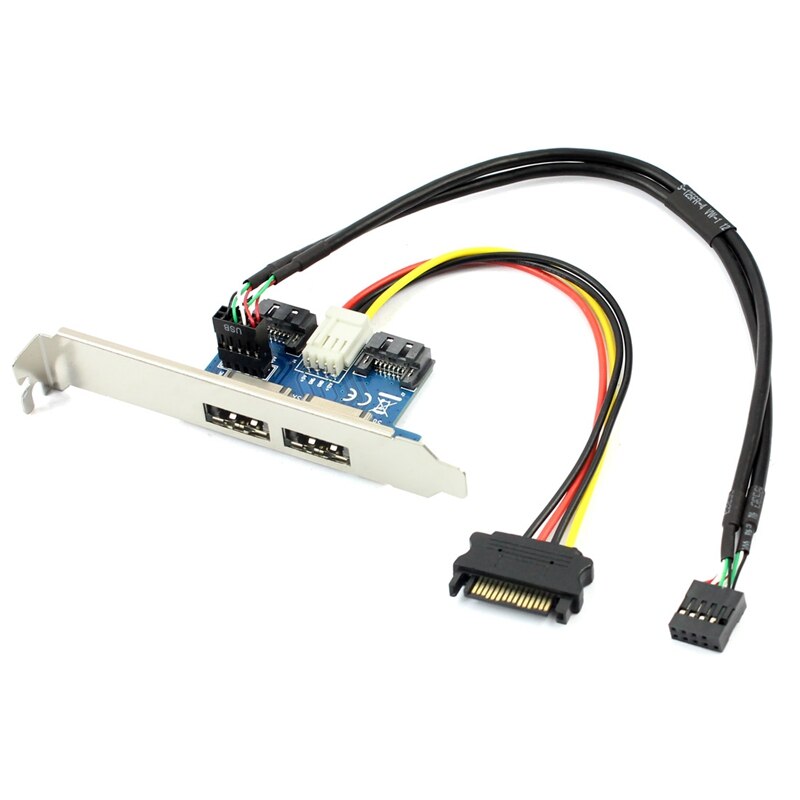 Dual Port Sata To 5V 12V Power Over Esata USB Port Adapter Convert Expansion Converter Card Connect To 2.5 Inch 3.5 Inch Hard Di