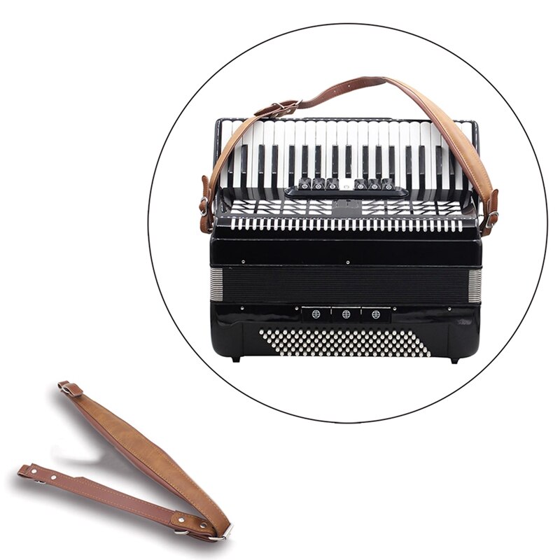 Pair of Leather Accordion Straps Adjustable 16 Bass-120 Bass Accordion Universal Shoulder Strap