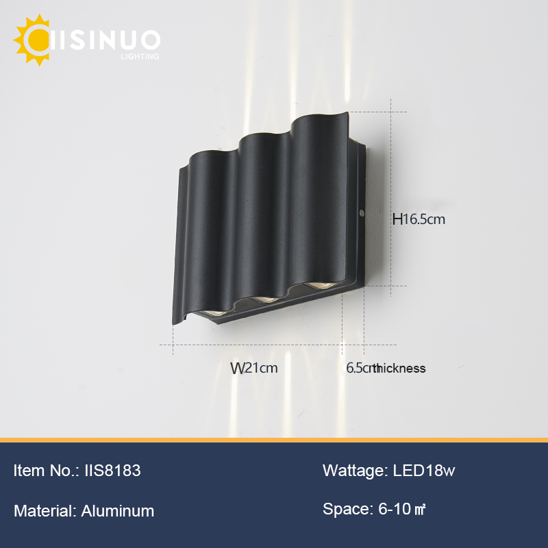 IP65 Waterdichte Led Outdoor Verlichting Alumunim Wandlamp Tuin Villa Veranda Blaker Verlichting Zwarte Kleur 96-260V Blaker armatuur: Licht Groen / changeable