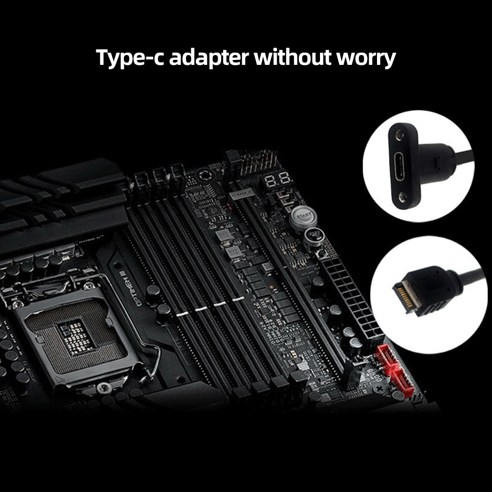 Usb 3.0 till 19/20p -e-adapter intern vertikal frontpaneladapter typ-c-insatsportkonverterare kontakt för datormoderkort