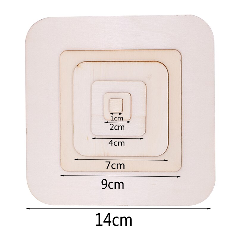 5-100pcs Natural Unfinished Blank Square Shape Wood Chips DIY Wooden Craft Ornament Wedding Home Party Decoration