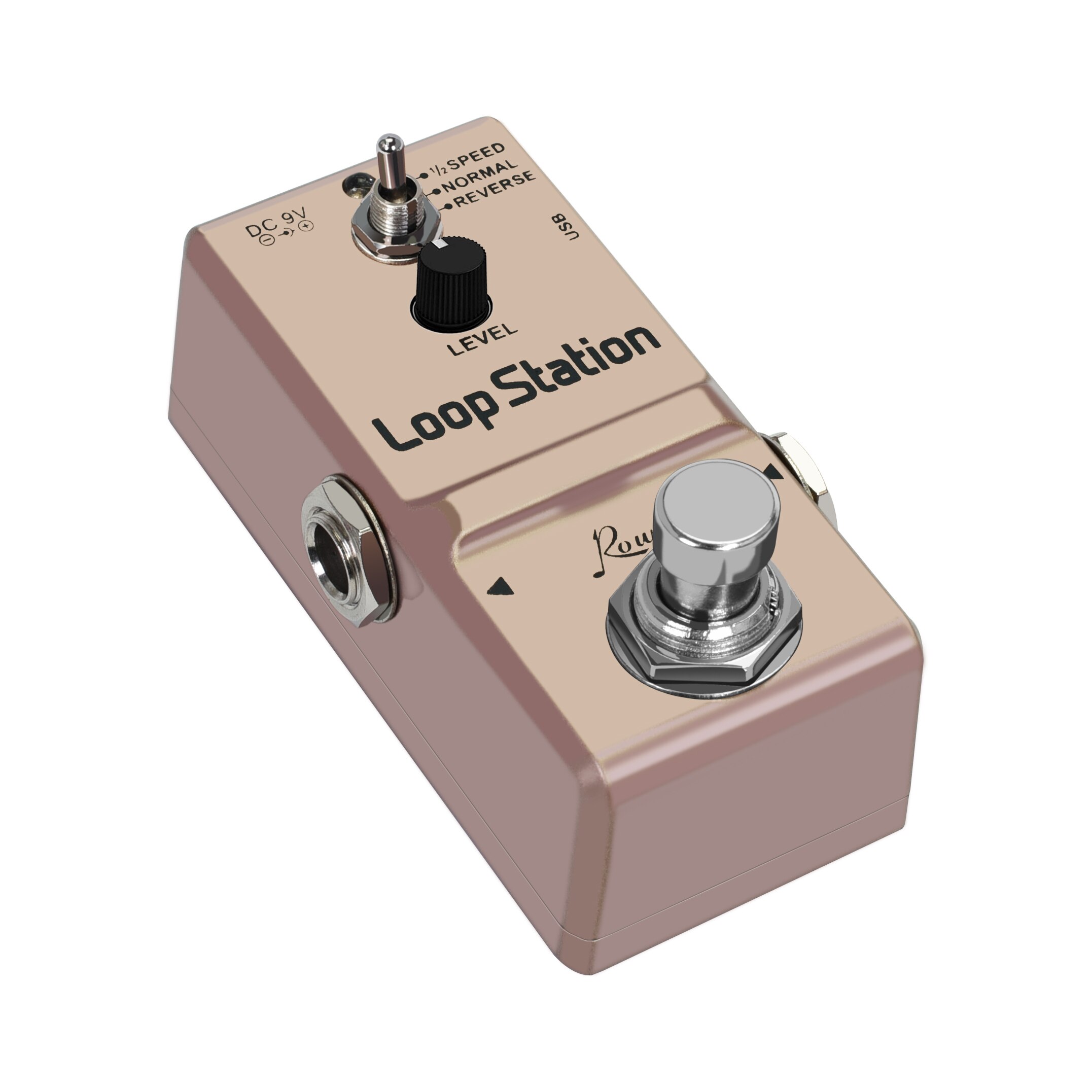 Rowin Guitar Looper Pedal Loop Station Unlimited Overdubs 10 Minutes of Looping, 1/2 time, and Reverse USB Port 3Mode True Bypas