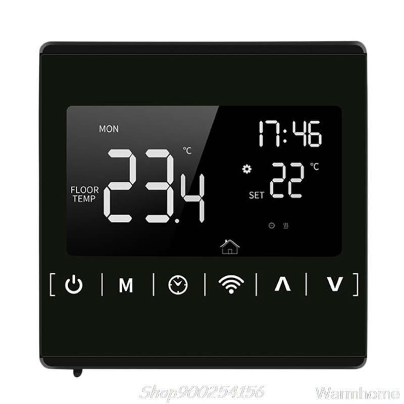 Wifi 16a elvarme termostat stuetemperatur fjernbetjening  ac85 ~ 250v 35ed: Mh1823 sorte