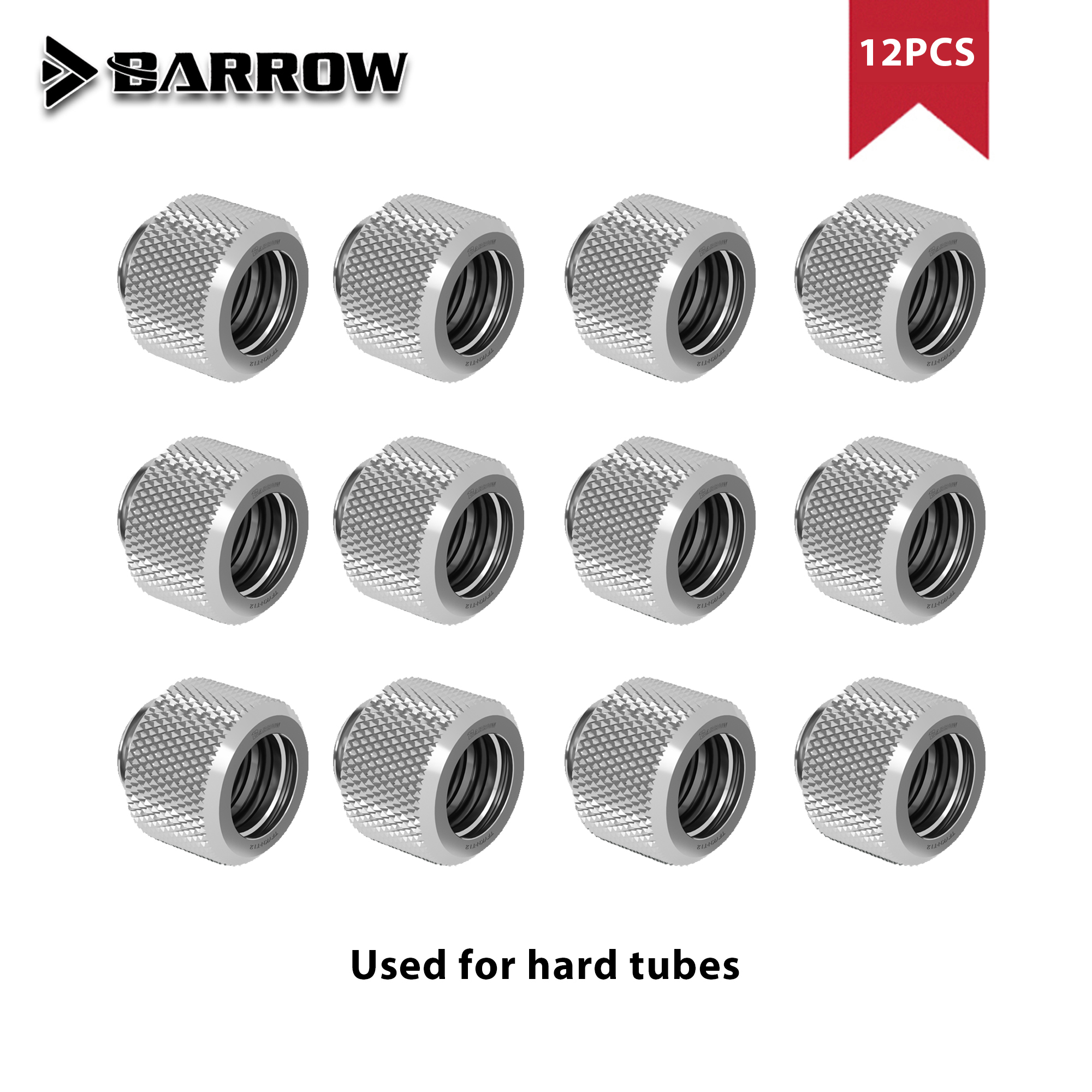 Barrow 12-teiliges G1/4-Zoll-Gewinde, Außendurchmesser 12/14/16 mm, Hartrohr-Fitting-Set, Anti-Off-Adapter, Kompressionsanschluss für Computer-Wasserkühlung: Black / SPEC 1