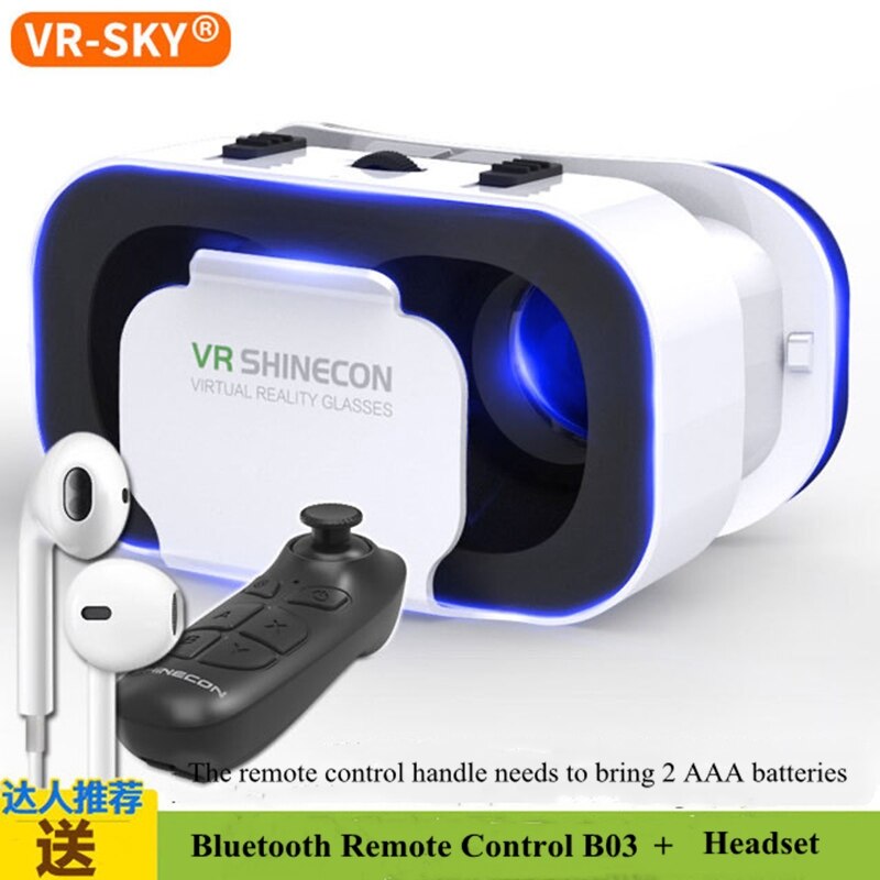 VR glasses VR SHINECON BOX 5th Generation Virtual reality Glasses 3D glasses For Smartphone Headset Goggles Casque: B03 headset