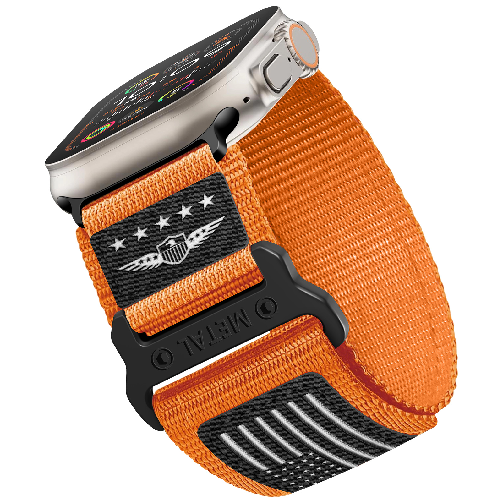 Sport Geweven Nylon Band Voor Apple Watch Ultra Band 49Mm 45Mm 42Mm 44 Mm Lederen Armband Iwatch Serie 9 7 6 5 4 8 Se Banden 44 Mm: M / Black Yellow