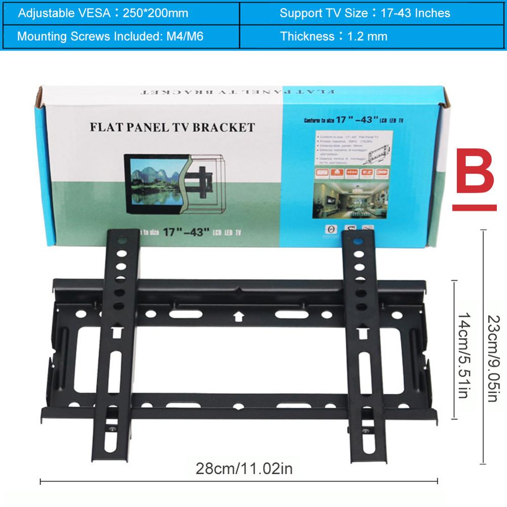 Smart Tilting TV Wall Mount Bracket for Most (14-42/17-43/32-65 inches) Up Dual Arms VESA:200x200/250x200/430x400mm: B