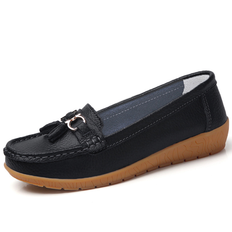 Scarpe da donna Mocassini da infermiera Scarpe Classiche Appartamenti Zapatos Mujer Scarpe basse comode da donna Calzature da donna in pelle casual bianche: Black / 39