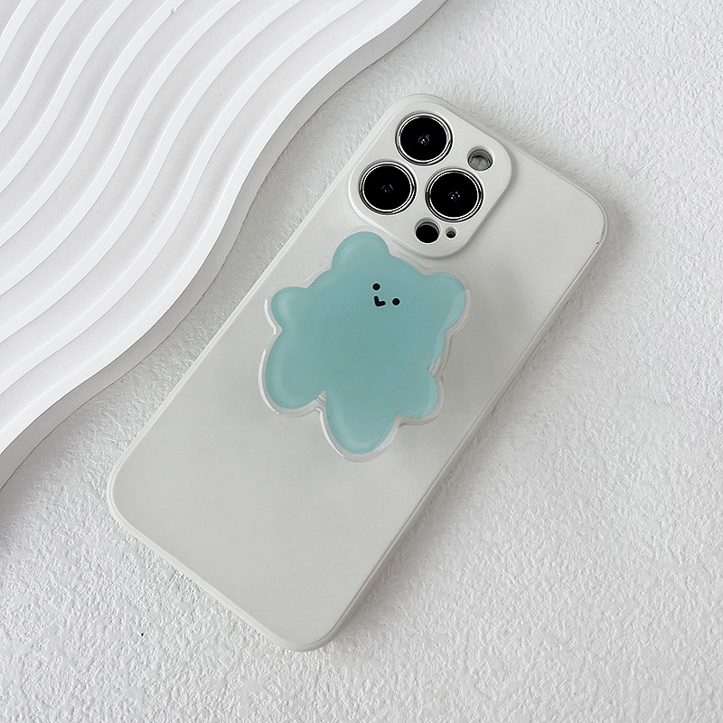 Acrylic Material Cartoon Cute Bear Phone Holder Foldable Grip: Sky Blue