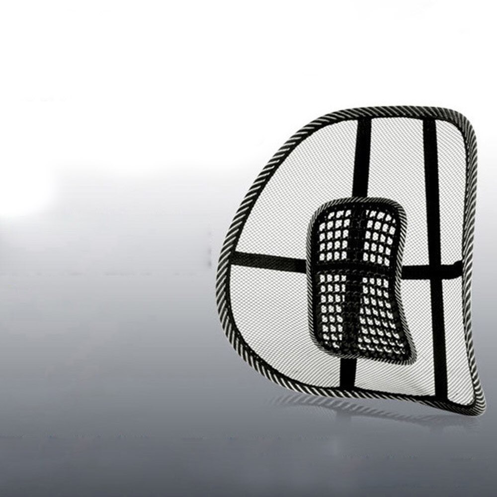 Black Mesh Lumbar Back Brace Support Office Home Car Seat Chair Cushion: Default Title