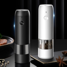 1/2Pcs Electric Pepper Grinder Sets USB Rechargeable Spice Mill Grinder with LED Light Adjustable Kitchen Grinding Gadgets
