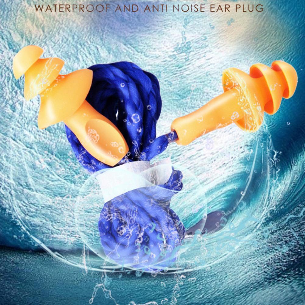 10pcs Earplugs Reusable Hearing Noise Protection Ear Plugs Corded Soft Silicone Earplugs for Swimming Water Sports