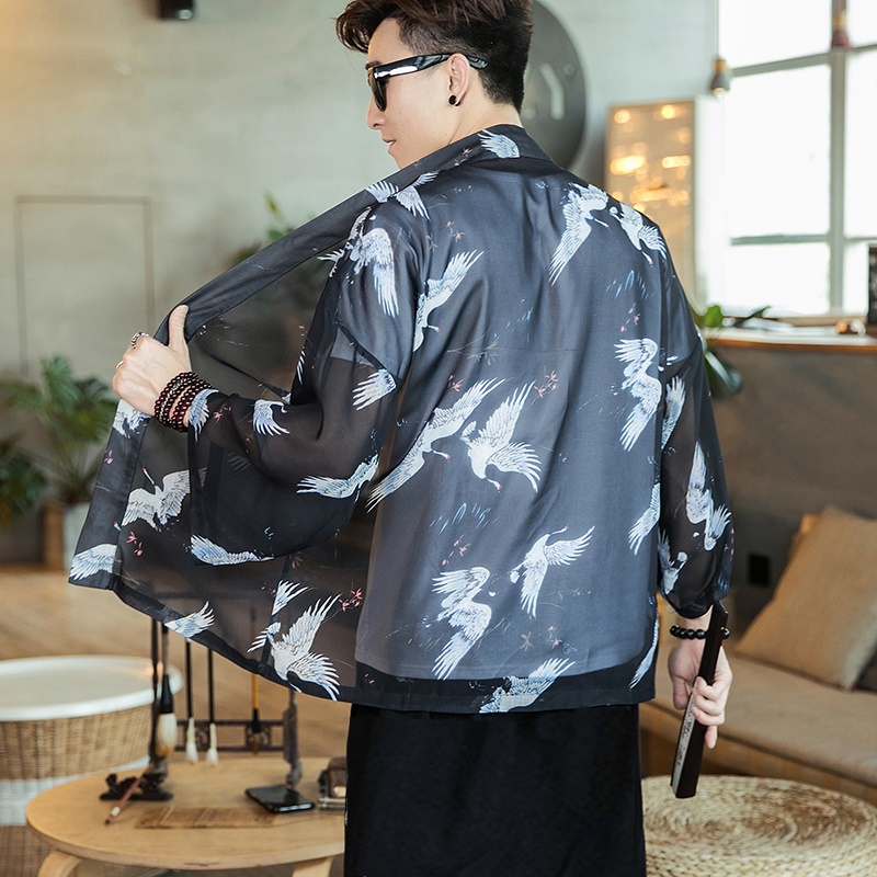 Yukata haori men Japanese kimono cardigan men samurai costume clothing kimono jacket mens kimono shirt yukata haori FF2808