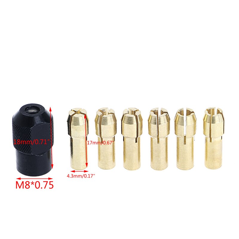 Pince en laiton dremel, 7 pièces/lot, 1.0/1.6/2.0/2.4/3.0/3.2 + dremel check M8 * 0.75 s &#39;adapte aux outils rotatifs Dremel, accessoires Dremel