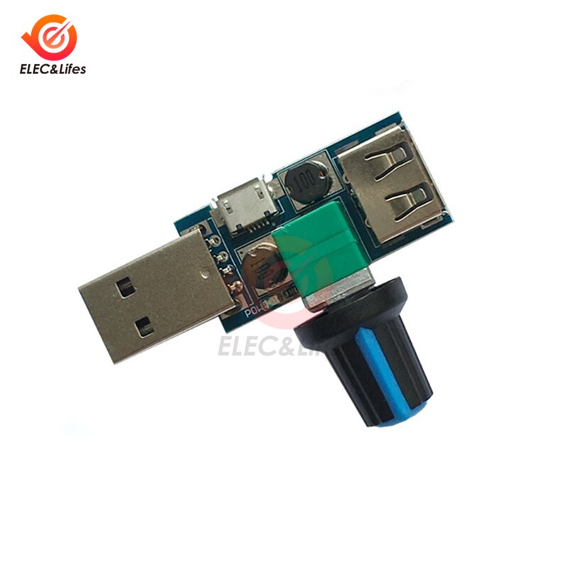Régulateur de vitesse de ventilateur | MINI contrôleur de vitesse de ventilateur USB 5V régulateur de Volume d'air par vent, Module de commutation de réduction de bruit multifonction muette