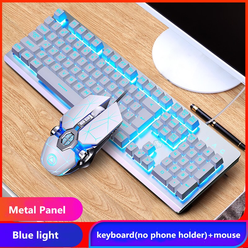 Gamer Keyboard Mouse Kit Gaming Full Size 104 Keys Mechanical Feeling RGB USB Wired for PC Laptop Computer Office: 10