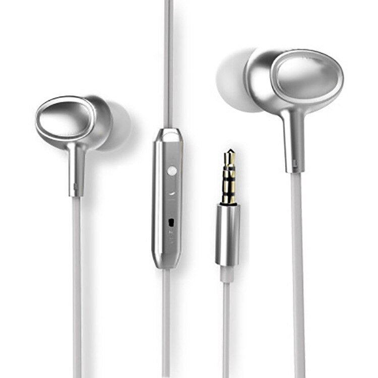3.5mm in-ear hovedtelefoner ledning med mccall qing call sports musikformede in-ear hovedtelefoner: Sølv