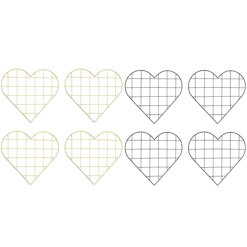 4pcs Nordic Heart Mesh Grid DIY Wall Photo Postcards Picture Display Organizer