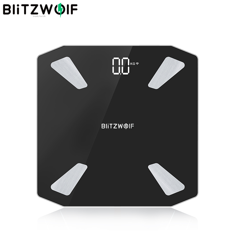 Blitzwolf BW-SC3 Smart Wifi App Controle Lichaamsvet Schaal Digitale Led Schaal Usb Opladen 13 Body Metrics Data Analyze Smart thuis