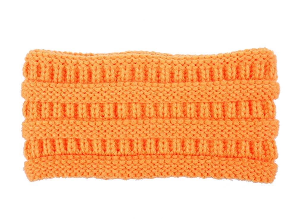 Winter ear Warmer Headbands Turban Handmade fleece Plus Velvet Hairband Headwrap Stretch Women Headwear Accessories: Orange