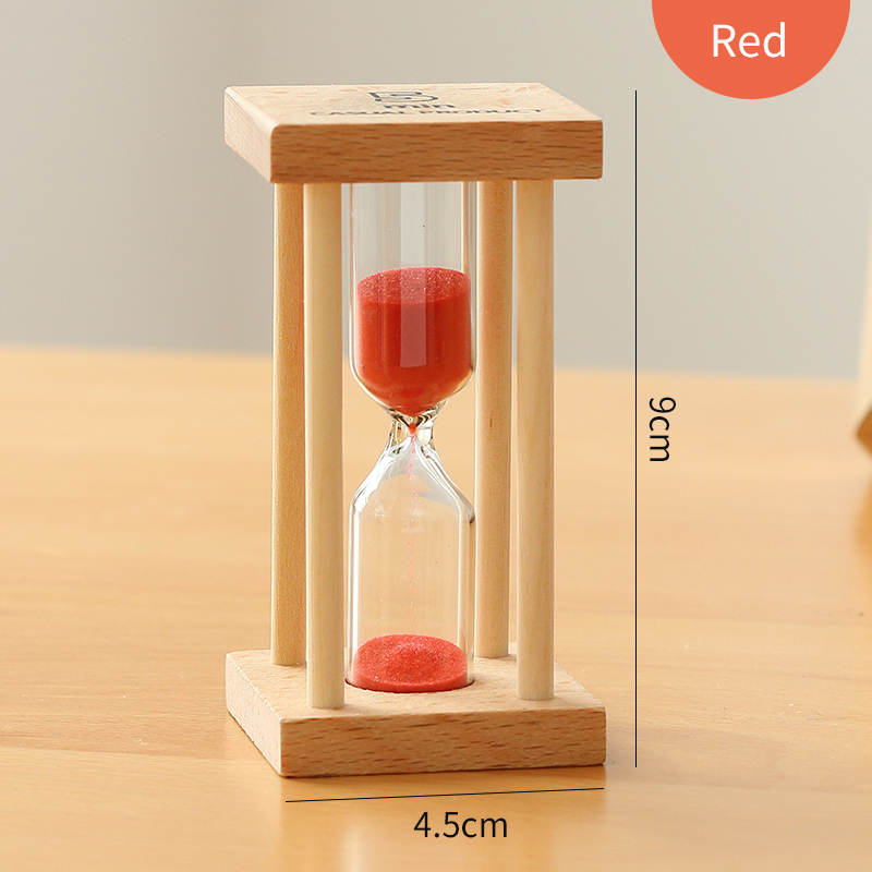 Home Decoratie Accessoires Zandloper 3 Minuten Zand Klok Horloge Glas Hout Mini 5 Minuut Douche Timer Trouwbedankjes SL-MZYX: red2 / 3 min