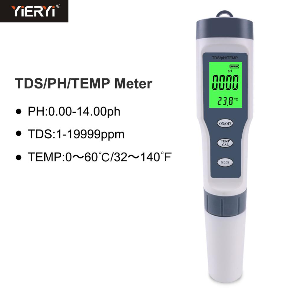 Yieryi-probador de agua Digital 4 en 1/3 en 1, probador de del agua EC/TDS/PH/TEMP, Kit de prueba de agua para piscinas