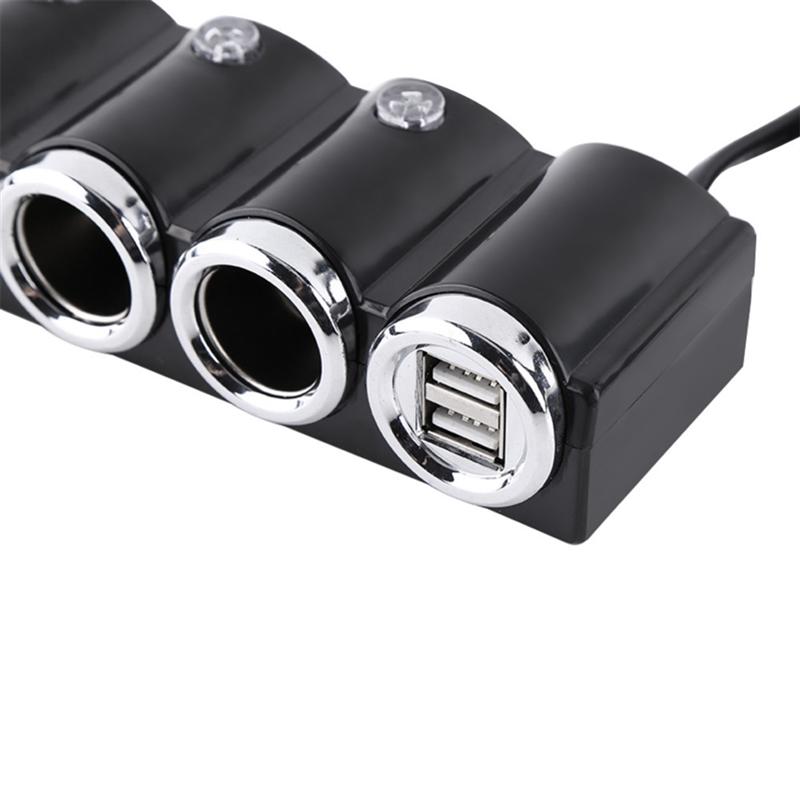 1 tot 4 12v Dual Usb Sigarettenaansteker Splitter Auto Charger Car Charger Separator