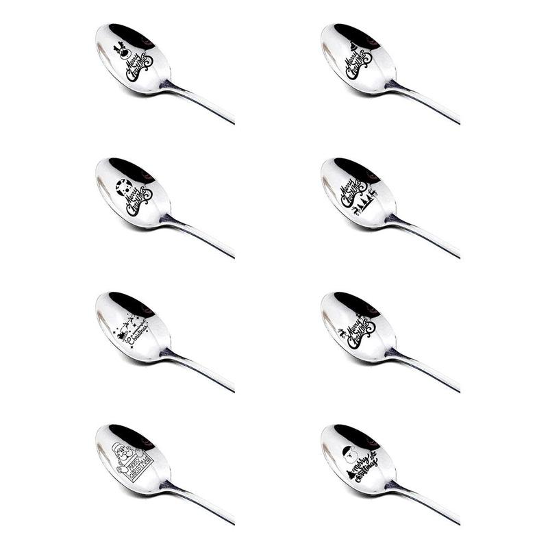Year Metal Merry Christmas Spoons Xmas Party Tableware Ornaments Christmas Decorations for Home Table Navidad Noel