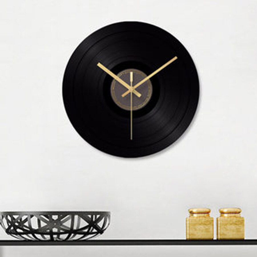 Registro de vinil relógio parede retro numerais romanos industrial números preto relógio jam dinding unik decoração da casa do vintage cozinha 60c050