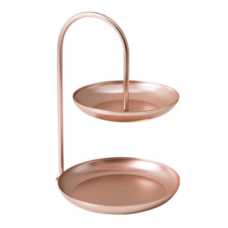 Light Luxury Iron Double-layer Jewelry Display Rack Family Party Dessert Fruit: RG