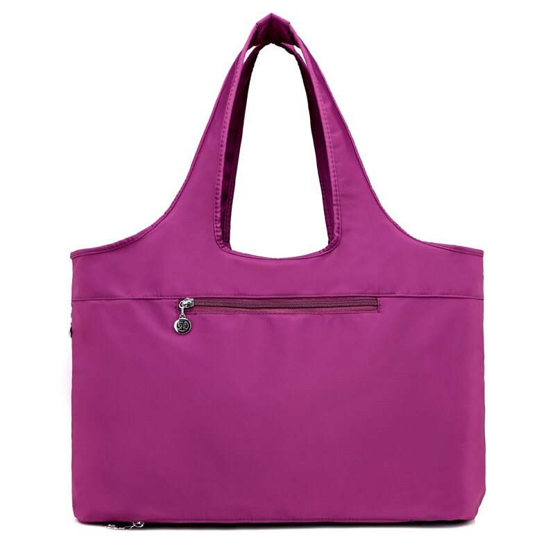 Bolso de hombro de nailon brillante para mujer, bolsa de viaje resistente al agua, gran capacidad, para mamá, Asa superior