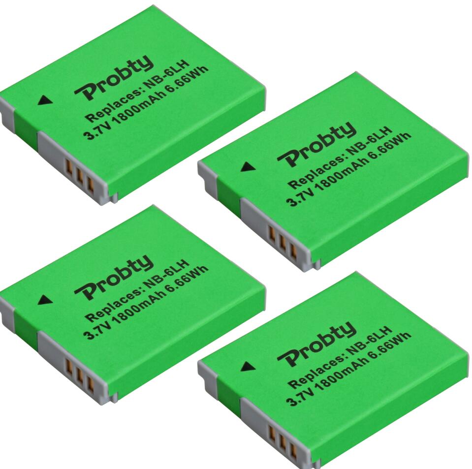 NB-6L 6LH Batterij + lader voor Canon IXUS 85 95 IS SX275 SX280 SX510 D10 S90 SD3500 IS SD3500IS SD3500 IS SD3500IS: 4 battery
