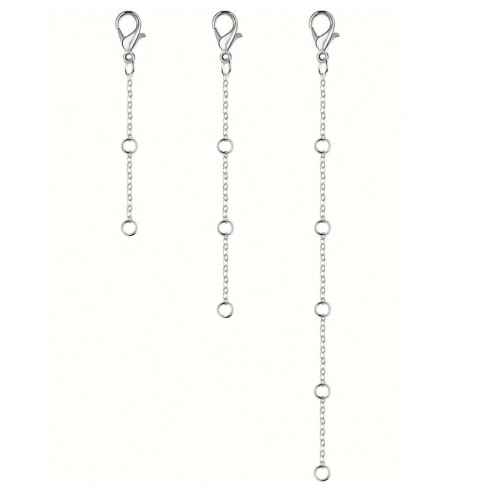 fermoir à homard Plus chaîne de réglage de chaîne de queue, chaîne d'extension de bijoux, accessoires de collier simples: M / Argent