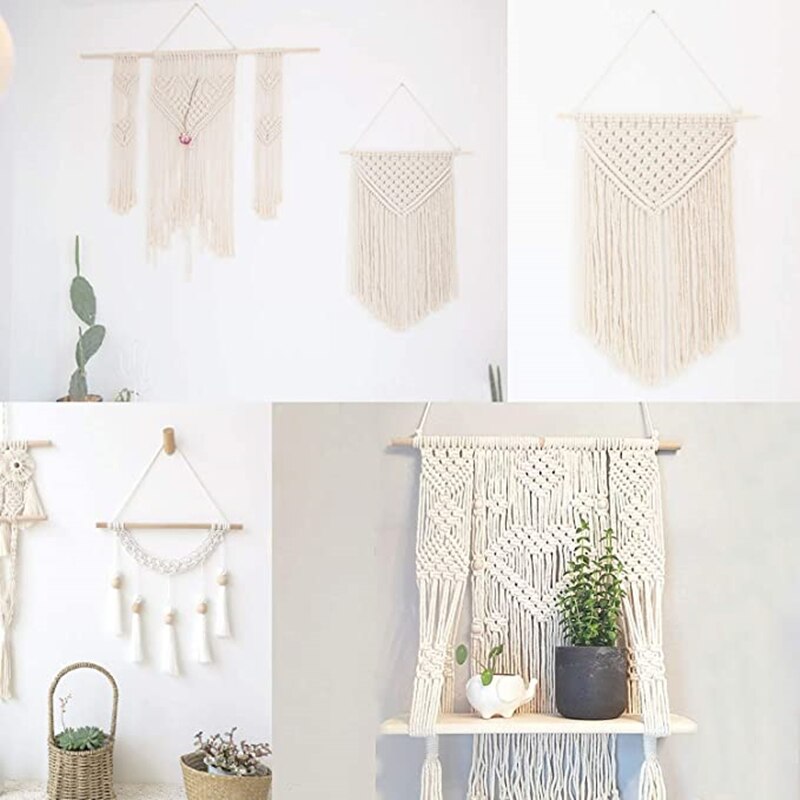 Kit de cordon pour macramé en coton de 3mm Durable, corde pour macramé faite à la main, tapisserie torsadée, fil de Textile tricoté, fournitures pour la maison