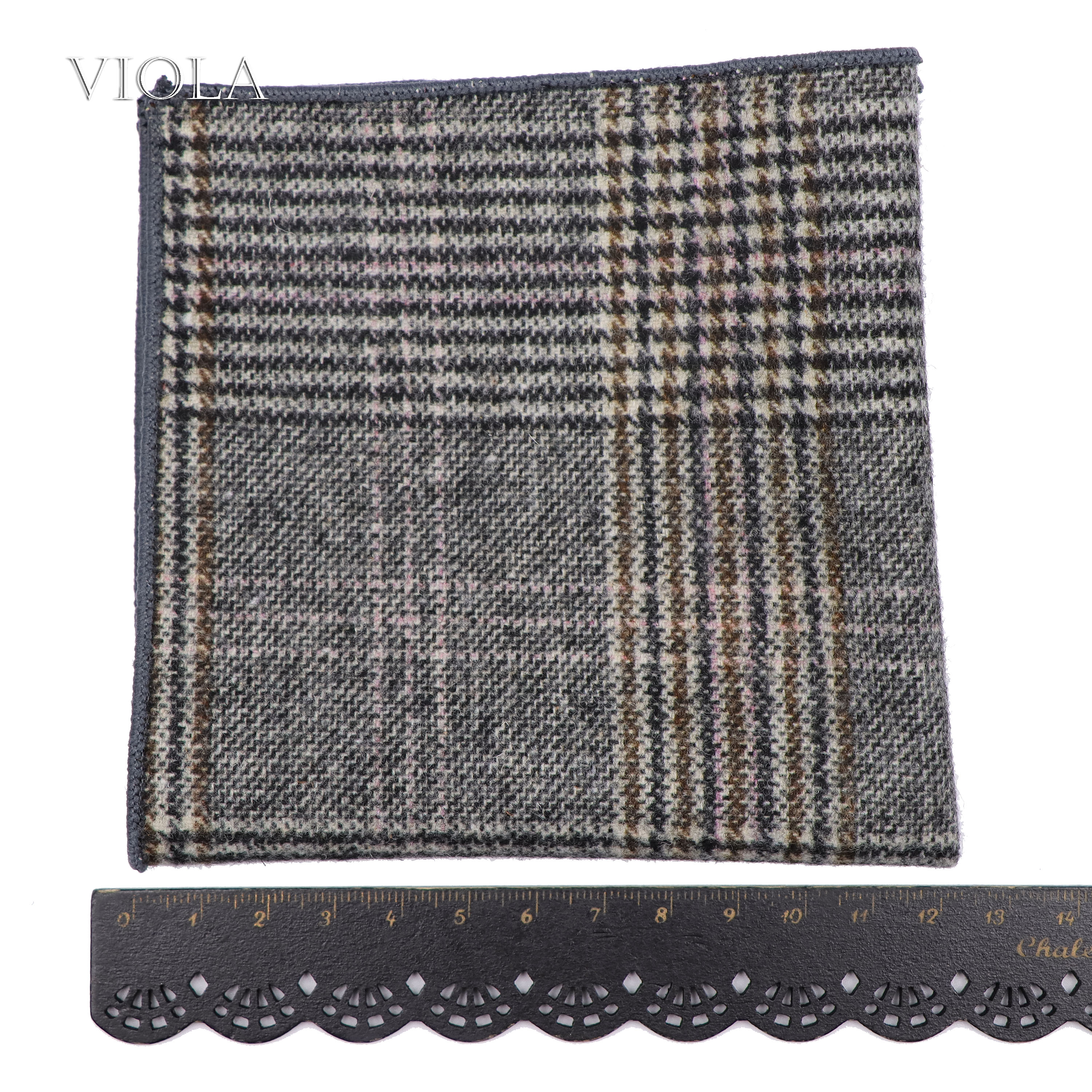 Klassisk plaid stribet blød 50% uld kashmir lomme firkantet 24cm herre jakkesæt hanky festlommetørklæde smoking slips matchende vinter