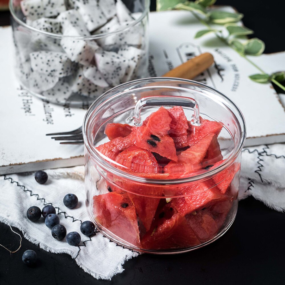 1 Set of Transparent Fruit Bowl Glass Salad Serving Bowl Transparent Bowl