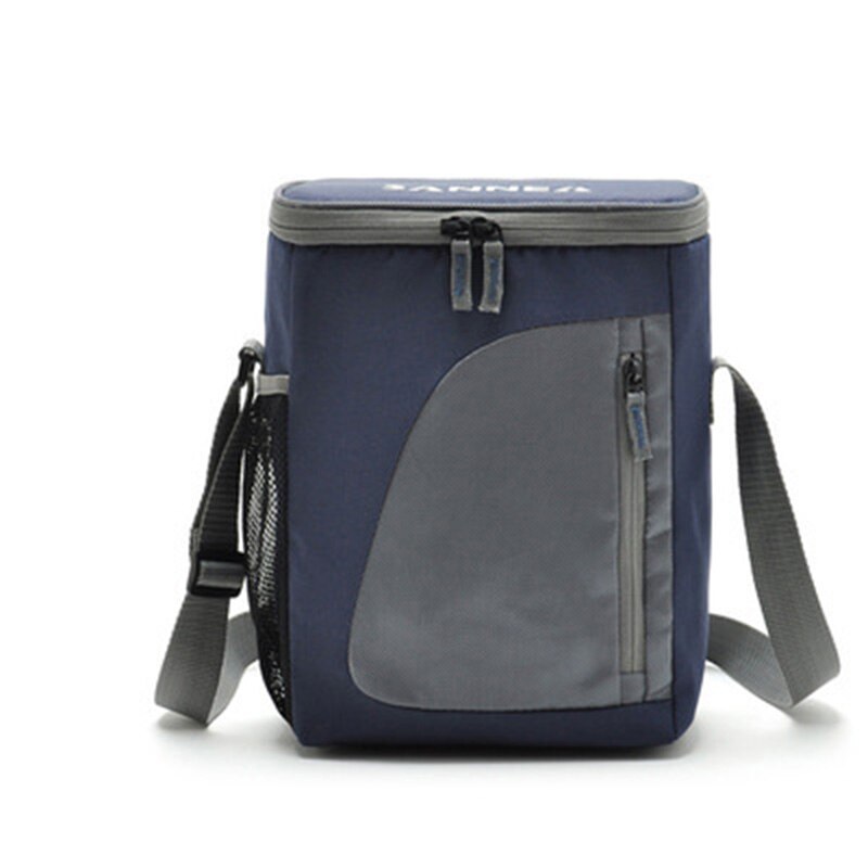 8.8L Thermal Cooler Insulated Waterproof Lunch Box Storage Picnic Bag Pouch Portable Insulated Lunchbag Cooler Bolso: navy