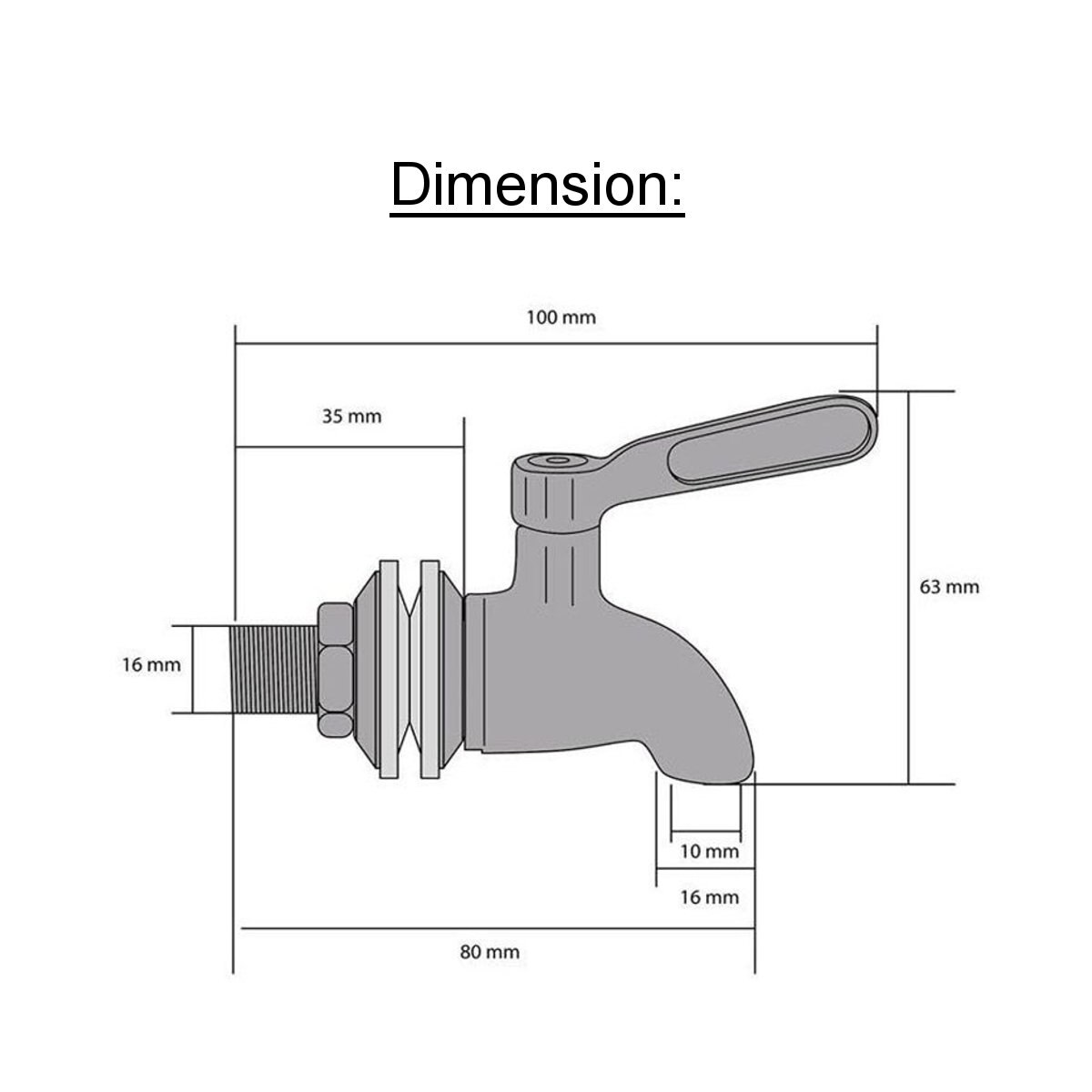 Stainless Steel Water dispenser Faucet Tap Draft Beer Faucet for Home Brew Fermenter Wine Draft Beer Juice Dispenser Drink 16mm