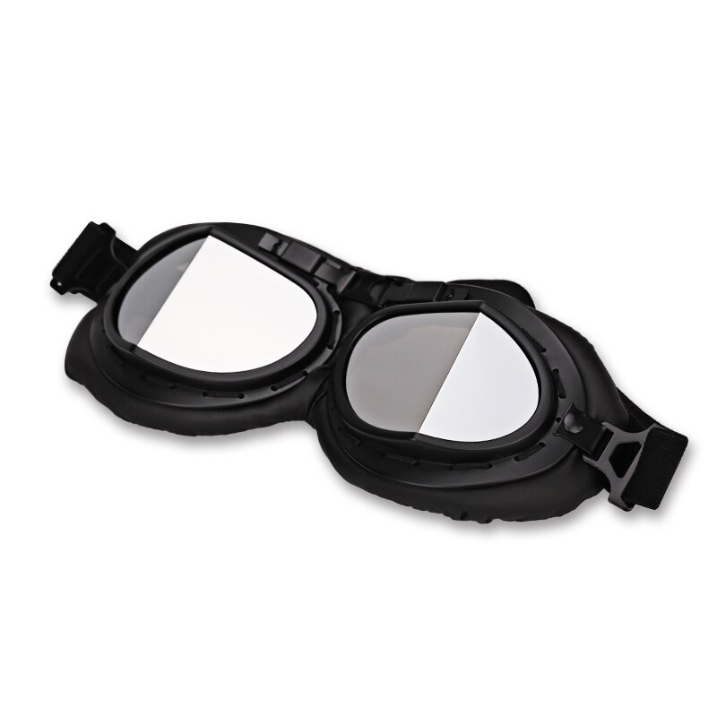 Gafas Vintage para motocicleta, lentes de protección para Motocross, monopatín, color negro: Silver