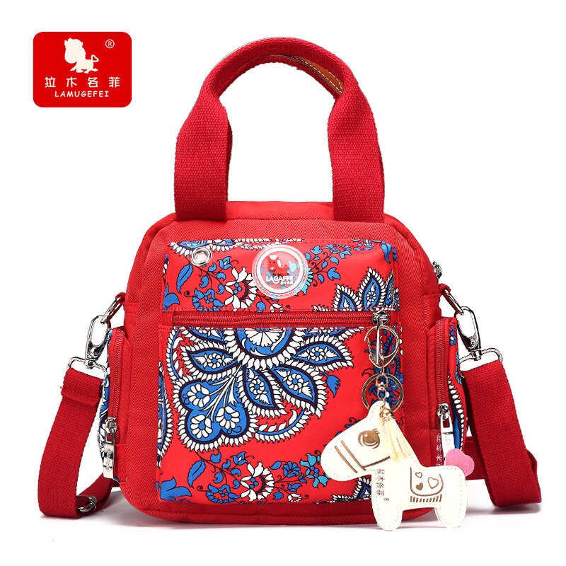 Nouveaux produits sac à couches de masse multi-fonctionnel maman et bébé sac femmes sac à bandoulière sacs imprimés de style coréen: China Red