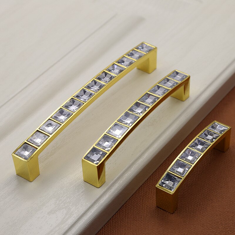 Gold Kristall Schrank Griffe Glas Kommode Knöpfe Schublade Zieht Silber Strass Knöpfe Platz Möbel Tür Zieht