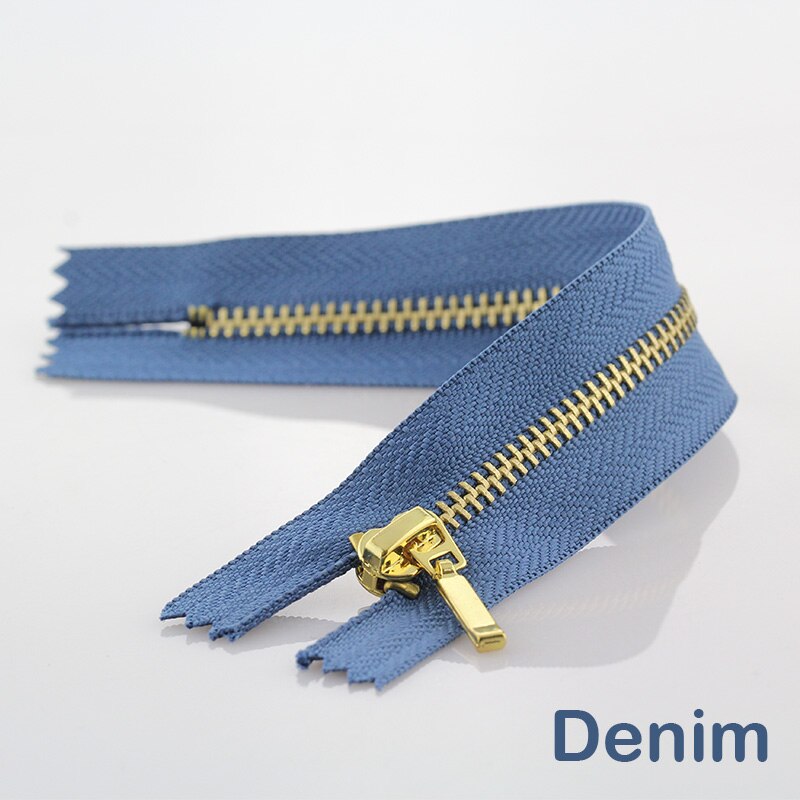 3Pcs 3 #15Cm Metalen Rits Messing Close-End Auto Lock Kleding Voor Naaien Ritsen: Denim